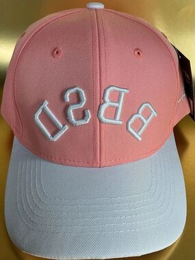 Invicta Peach / Pinkish Baseball Cap with White Raised backwards Letters BBSD